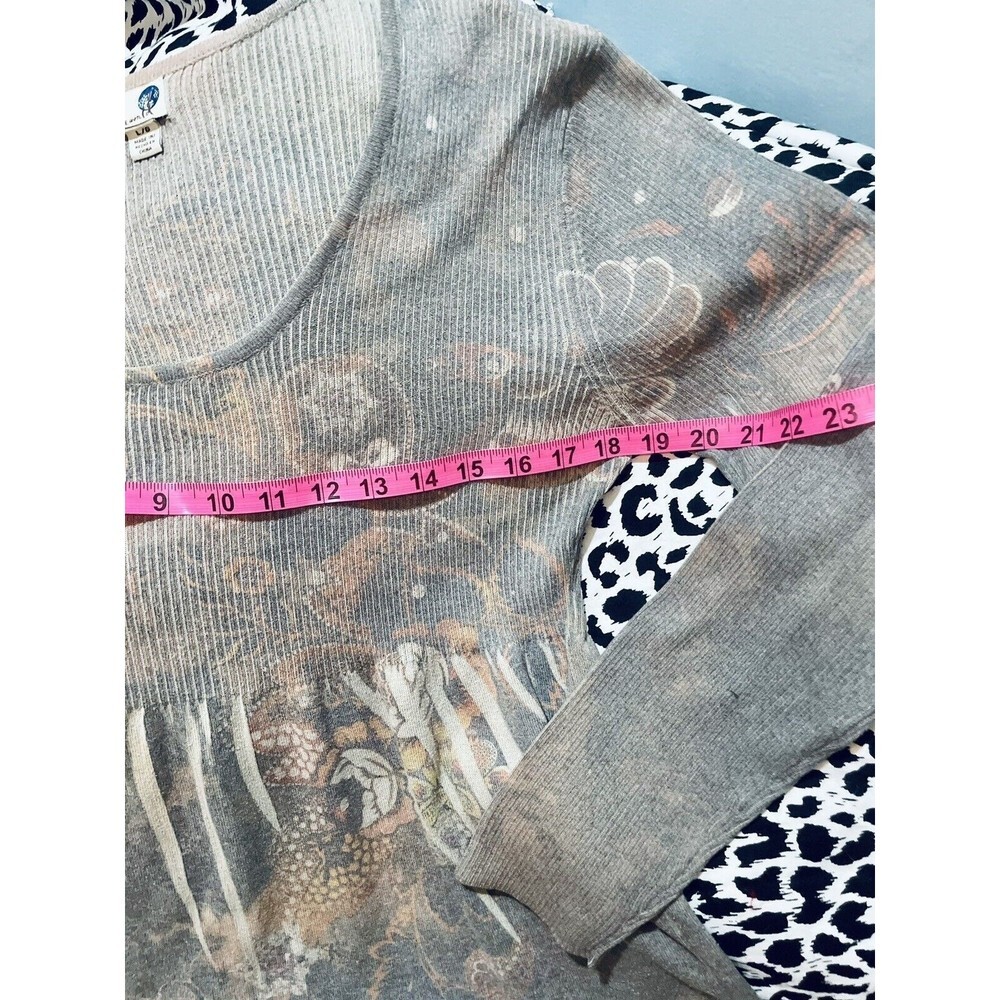Vintage Ladies Mermaid Brand Brown Lightweight Long Sleeve Sweater Size Large - Picture 3 of 7